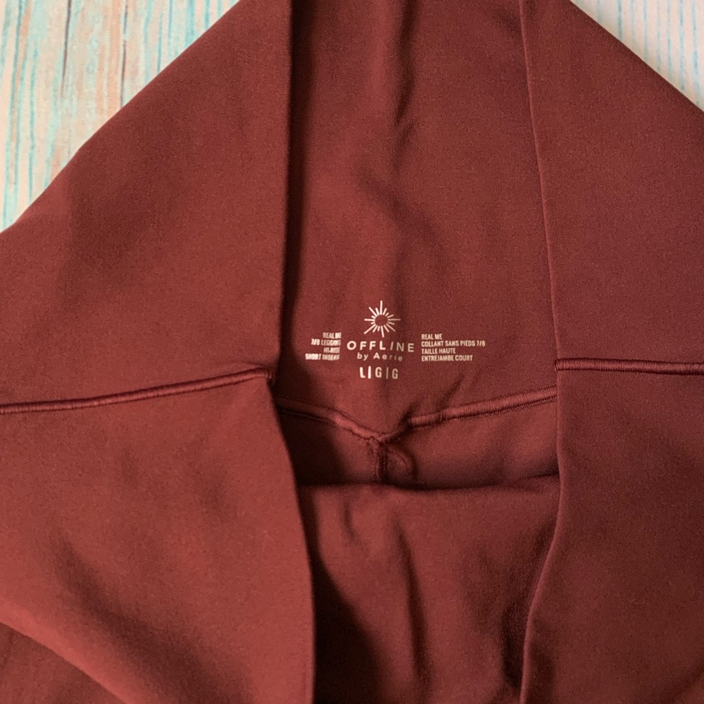 aerie High-Rise Wine-Colored Leggings - Picture 5 of 6